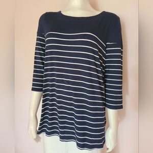 Navy Striped Women's Top